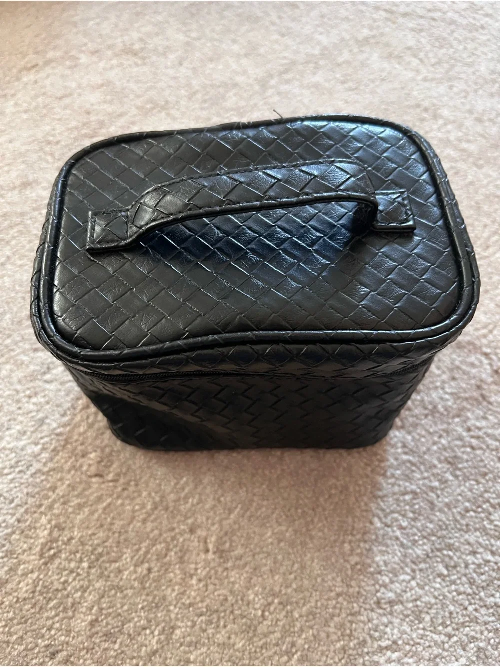 Black Woven Travel Toiletry Bag